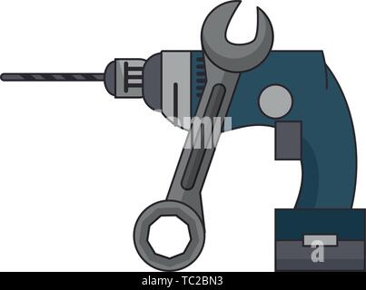 Ensemble d'outils collection atelier icônes cartoon Illustration de Vecteur