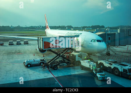 L'aéroport de Changi, est le principal aéroport civil de Singapour, et l'un des plus grands centres de transport en Asie du sud-est. Banque D'Images