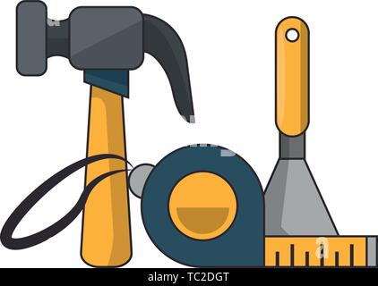 Ensemble d'outils collection atelier icônes cartoon Illustration de Vecteur