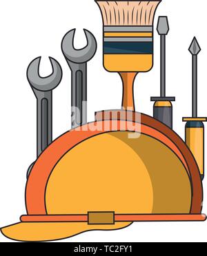 Ensemble d'outils collection atelier icônes cartoon Illustration de Vecteur
