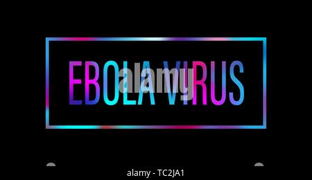 Illustration vecteur du virus Ebola eb intitulé de l'icône sur fond noir Illustration de Vecteur