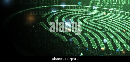 La technologie d'empreintes digitales abstrait arrière-plan d'affaires. Style de sécurité du circuit. Identifier numérique Illustration de Vecteur