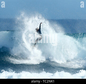 Surfers Point, Australie occidentale, Prevelly. 4 juin, 2019. La Margaret River Pro de la Ligue mondiale de Surf Tour Championnat du monde ; Kolohe Andino des États-Unis pendant sa perte dans la finale contre John John Florence d'Hawaii : Action Crédit Plus Sport/Alamy Live News Banque D'Images