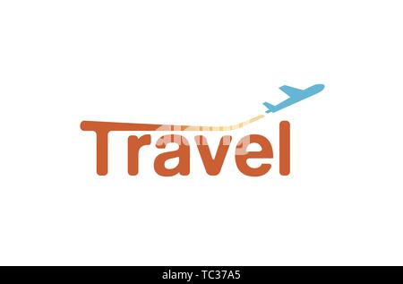 Typographie Travel avion Creative Letter Design Illustration Illustration de Vecteur