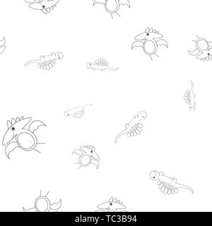 Profil de fluide contour des dinosaurus stegosaurus et ptérodactyle. Isolé sur fond blanc. Vector illustration. Illustration de Vecteur