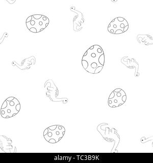 Profil de fluide contour des dinosaurus brachiosaurus et œufs tachetés. Isolé sur fond blanc. Vector illustration. Illustration de Vecteur