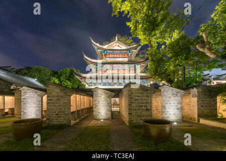 Vue de nuit sur Temple de Confucius à Nanjing Banque D'Images