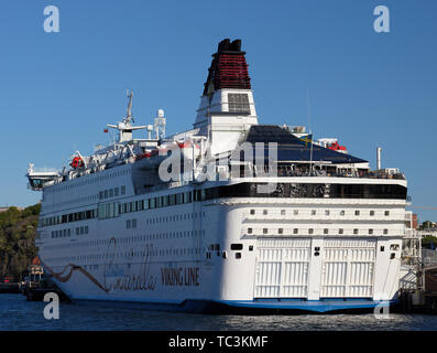 Bateau de croisière et de traversiers exploités par Cendrillon Viking Line à Stockholm, Suède Banque D'Images