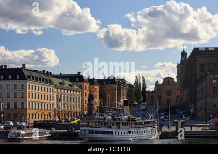 Slottsbacken à Gamla Stan, Stockholm, Suède, à côté du Palais Royal Banque D'Images