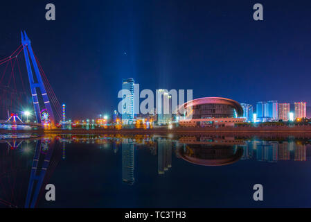 Vue de la nuit de Xinghai Square Banque D'Images