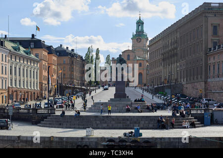 Slottsbacken à Gamla Stan, Stockholm, Suède, à côté du Palais Royal Banque D'Images