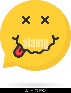 Bu bulle emoji Jaune sur blanc logo Illustration de Vecteur