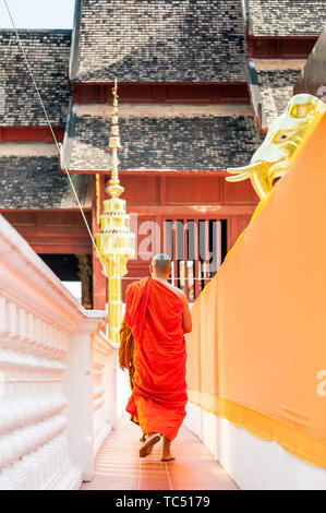 Temple bouddhiste Wat Phra Singh Woramahavikarn Chiang Mai Thaïlande. Banque D'Images