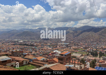 Panorama sur la ville de Cusco, Pérou Banque D'Images