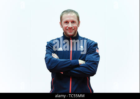 Jason Kenny au cours de la séance pour le kitting Minsk 2019 Jeux européens au NEC de Birmingham. Banque D'Images