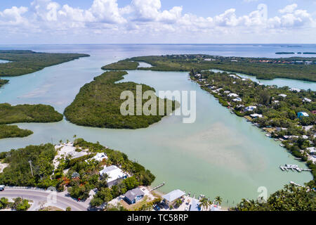 Sanibel Island Florida,Golfe du Mexique,Sanibel Captiva Road,Dinkins Bayou Blind Pass,Albright Island Key Preserve Patterson,Pine Island Sound,maisons,aer Banque D'Images