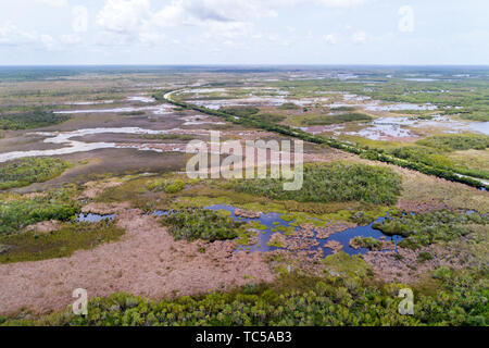Naples Floride, Tamiami Trail route 41, Everglades, Fakahatchee Strand State Preserve, vue aérienne au-dessus, FL190514d73 Banque D'Images
