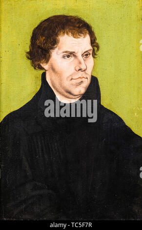 Martin Luther, 1483-1546, portrait de Lucas Cranach l'ancien, 1527 Banque D'Images
