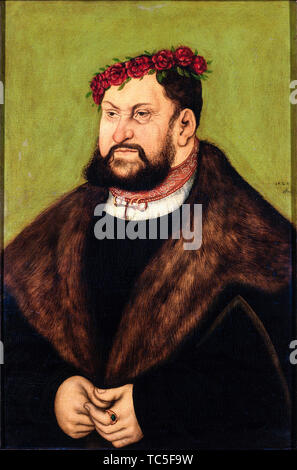 Lucas Cranach le Vieux, Johann la ferme, Électeur de Saxe, 1468-1532, portrait, 1526 Banque D'Images