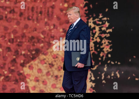 Les dirigeants du monde entier y compris la reine Elizabeth II et le Président Donald Trump du Royaume-Uni, des États-Unis et d'Europe Voir le D-Day 75 événement national à Portsmouth, Royaume-Uni. Banque D'Images