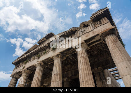 Détail du Temple d'Héphaïstos dans agora grecque Banque D'Images