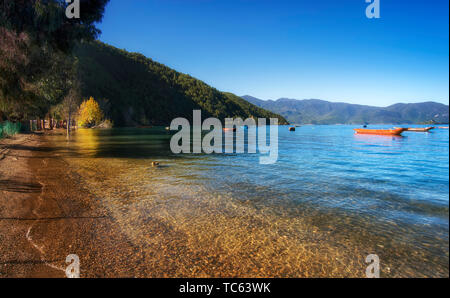 Beau paysage de Lugu Lake, situé dans la préfecture de Liangshan, dans la province du Sichuan Banque D'Images