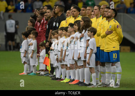 Brasilia, Brésil. Le 05 juin, 2019. Match amical entre l'équipe nationale du Brésil contre l'équipe nationale du Qatar, valide en tant que préparation pour la Copa America 2019, dans la nuit du mercredi, 05, au Stade National Mané Garrincha à Brasília. (PHOTO : RICARDO BOTELHO/BRÉSIL PHOTO PRESSE) Credit : Brésil Photo Presse/Alamy Live News Banque D'Images