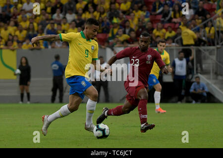 Brasilia, Brésil. Le 05 juin, 2019. Gabriel Jésus de l'équipe nationale du Brésil au cours d'un match amical contre l'équipe nationale du Qatar, valide en tant que préparation pour la Copa América 2019, dans la nuit du mercredi, 05, au Stade National Mané Garrincha à Brasília. (PHOTO : RICARDO BOTELHO/BRÉSIL PHOTO PRESSE) Credit : Brésil Photo Presse/Alamy Live News Banque D'Images