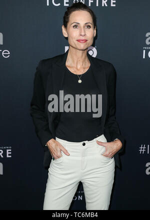 Los Angeles, United States. Le 05 juin, 2019. LOS ANGELES, CALIFORNIE, USA - JUIN 05 : L'actrice Minnie Driver arrive à la Los Angeles Premiere de HBO's 'Ice On Fire' qui a eu lieu au Los Angeles County Museum of Art, le 5 juin 2019 à Los Angeles, Californie, États-Unis. (Photo par Xavier Collin/Image Crédit : Agence de Presse) L'agence de presse Image/Alamy Live News Banque D'Images