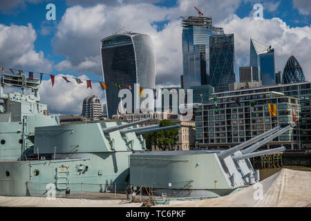 Londres, Royaume-Uni. 06 Juin, 2019. Musées de la guerre impériale marque le 75e anniversaire du débarquement à bord du HMS Belfast. Crédit : Guy Bell/Alamy Live News Banque D'Images