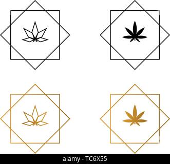 Du cannabis au châssis polygonal géométrique vector illustration Illustration de Vecteur