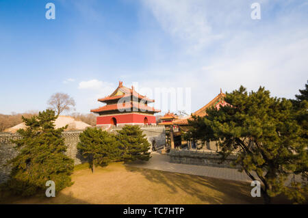 Le paysage architectural du palais dans le parc Beiling, Shenyang, Liaoning Province Banque D'Images