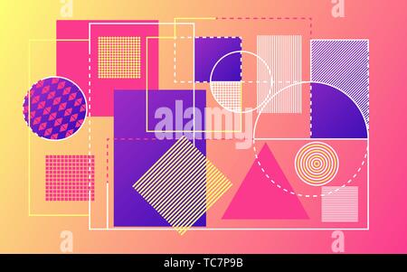 Résumé contexte moderne. Des formes géométriques à la mode en toile de fond. Design lumineux pour site web, présentation, affiche ou bannière. Vector illustration Illustration de Vecteur