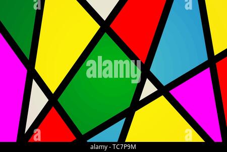 Arrière-plan de la mosaïque colorée. Formes géométriques chaotique. Bannière de couleur simple. Vector illustration Illustration de Vecteur