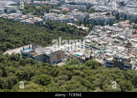 Demeure de prestige dans la ville d'Athènes à partir de la colline Lycabettus Banque D'Images