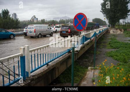 14 août 2018 Province de Hebei Qinhuangdao ville forte pluie Banque D'Images