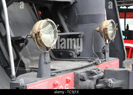 Moscou, RF, 17.03.2019 : Musée des locomotives à vapeur à Moscou. Retro train à vapeur. Histoire de locomotives à vapeur à Moscou. Banque D'Images