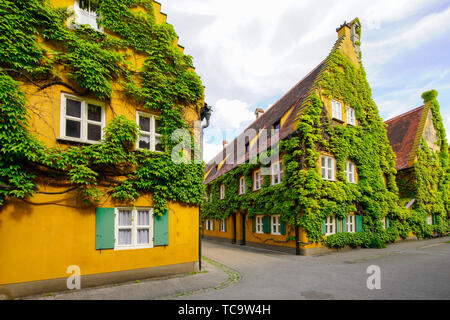 L'hébergement à Fuggerei ou Augusta est le plus ancien exemple de logement social encore existant dans le monde. Fondée en 1521 par Jacob Fugger le plus jeune, Banque D'Images