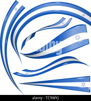 Drapeau isdrael élément isolé sur fond blanc Illustration de Vecteur