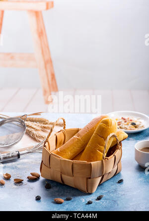 Pain à la crème, beurre, pain, pâtes à la crème, West Point. Banque D'Images