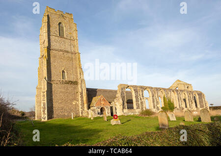 Eglise de Saint Andrew, Covehithe, Suffolk, Angleterre, RU ruines de l'ancienne église Banque D'Images