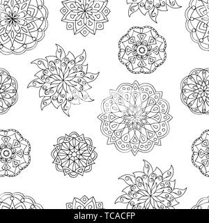 Résumé motif transparent des mandalas, des pages à colorier pour les enfants et les adultes Illustration de Vecteur