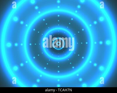 Tunnel numérique abstrait avec des cercles. Futuristic background moderne. Concept 3D lumineux. Cyber toile de web. Vector illustration Illustration de Vecteur