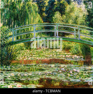 Claude Monet, la passerelle japonaise et la piscine de nénuphars, Giverny, peinture impressionniste, 1899 Banque D'Images