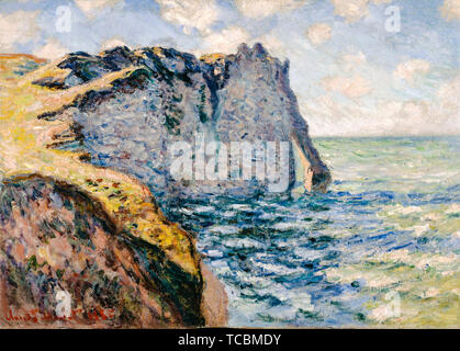 Claude Monet, la falaise d'Aval, la peinture de paysage, Etrétat, 1885 Banque D'Images