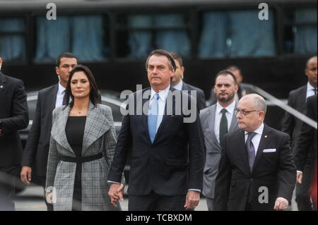 Buenos Aires, Argentine. 06 Juin, 2019. Le Président brésilien Bolsonaro Jaďr, lors d'une visite officielle à Buenos Aires, Argentine. Crédit : Gabriel Sotelo/FotoArena/Alamy Live News Banque D'Images