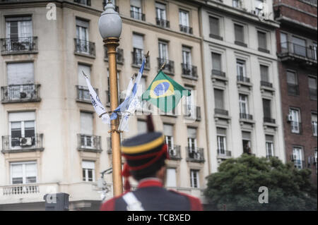 Buenos Aires, Argentine. 06 Juin, 2019. Le Président brésilien Bolsonaro Jaďr, lors d'une visite officielle à Buenos Aires, Argentine. Crédit : Gabriel Sotelo/FotoArena/Alamy Live News Banque D'Images