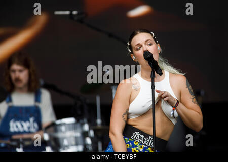 Aarhus, Danemark. 06 Juin, 2019. Le Danemark, Aarhus - 6 juin 2019. Le chanteur et compositeur suédois Tove Lo effectue un concert live au cours de la musique danoise Northside festival 2019 à Aarhus. À l'exception du Danemark (Photo crédit : Gonzales Photo/Alamy Live News Banque D'Images