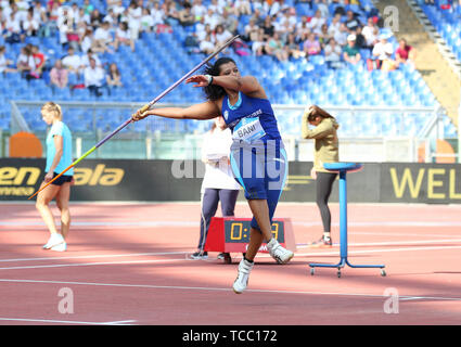 ROME, ITALIE - 06 juin : Zahra Bani de l'Italie est en concurrence dans le lancer du javelot pendant l'IAAF Diamond League 2019 Golden Gala Pietro Mennea à Rome (Crédit : Mickael Chavet/Zuma/Alamy Live News) Banque D'Images