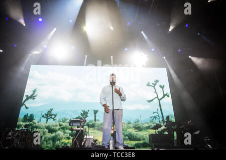 Aarhus, Danemark. 06 Juin, 2019. Le Danemark, Aarhus - 6 juin 2019. Le chanteur et compositeur Khalid effectue un concert live au cours de la musique danoise Northside festival 2019 à Aarhus. (Photo crédit : Gonzales Photo/Alamy Live News Banque D'Images